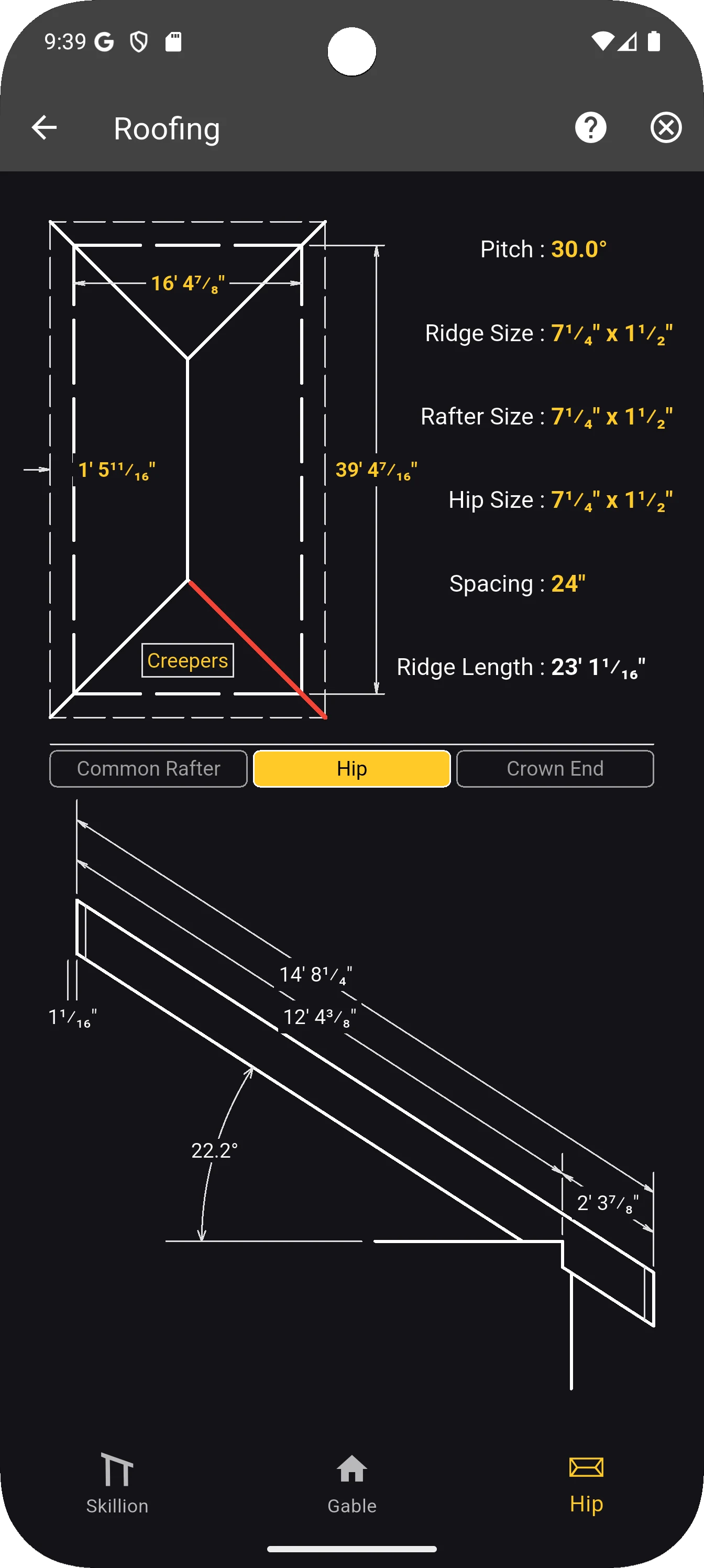 Carpentry Calculator screenshot
